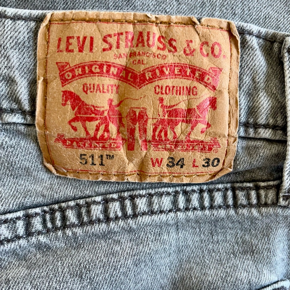 Mens Levi 501 Gray Wash